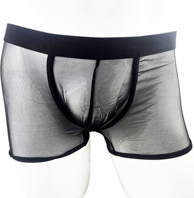 BamBella ® - Boxershorts - maat S/M - Boxer short kant doorzichtig onderbroek kort zwart kant heren onderbroeken