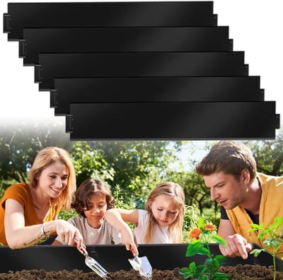 Gazonrand metaal - Bloembedomranding tuin - Tuinranden creëren - Verzinkt roestvrij staal - 15 meter 18 cm - Zwart