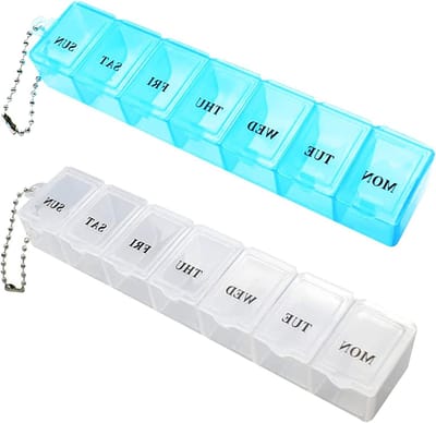 2-delige reistabletten pillendoos, 7 dagen tablet-organizer voor medicatie en supplementen
