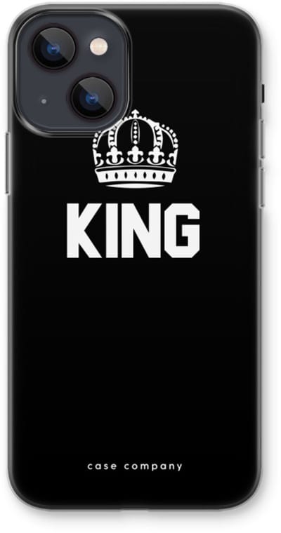 Case Company® - Hoesje geschikt voor iPhone 13 mini hoesje - King zwart - Soft Cover Telefoonhoesje - Bescherming aan alle Kanten en Schermrand