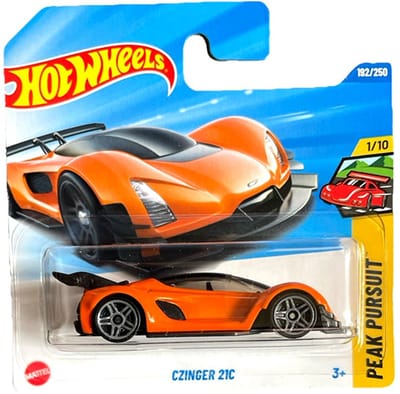 HOT WHEELS CZINGER 21CL ORANGE 192/250 HW PEAK PURSUIT 1/10 SHORT CARD 2025 1:64