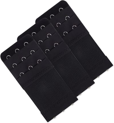 3-delige dames bh verlengers - rekbare bh extensie met 3 haken en 3 rijen - elastische bh band, zwart, 9.7*4.4*0.45cm