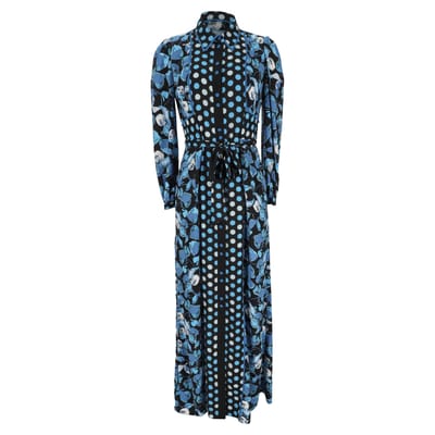 Diane Von Furstenberg Joshua maxi-jurk met bloemenprint in blauw polyester