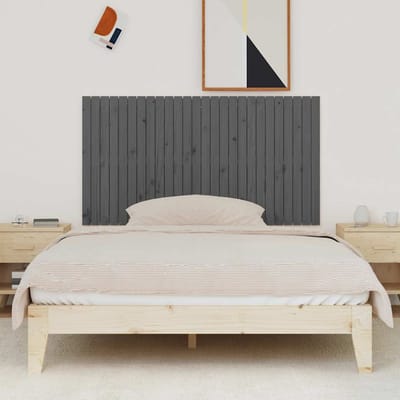 vidaXL - Wandhoofdbord - 166x3x90 - cm - massief - grenenhout - grijs