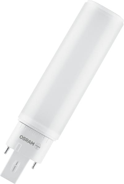 OSRAM DULUX LED-lamp met pinvoet G24q 7W 770lm 6500K vervangende compacte fluorescentielamp met E-VSA, draaibaar 30.000 uur, kwikvrij, eenvoudige installatie, IP20