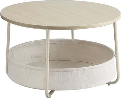 VASAGLE - Salontafel - Bijzettafel - Ronde - Bijzettafel - Stoffen Mand - Metalen Frame