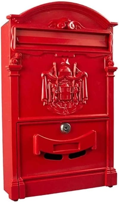 Wandbrievenbus Pakketbrievenbus - Buitenpostbox - Veilig Post Ontvangen - Waterdicht Ontwerp - 41x26x8.3cm - Rood