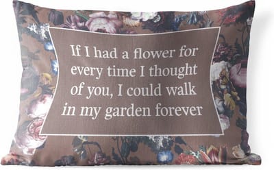 Buitenkussens - Tuin - Bloemen - Spreuken - Roze - 50x30 cm
