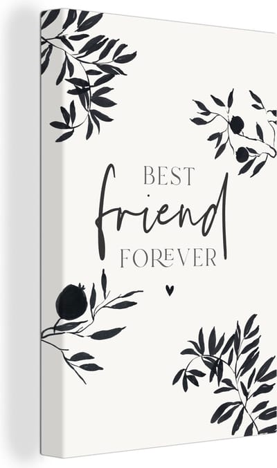 Canvas Schilderij BFF - Quotes - Best friend forever - Spreuken - Beste vrienden - 20x30 cm - Wanddecoratie