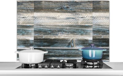 Spatscherm keuken 100x65 cm - Kookplaat achterwand Vintage - Patroon - Hout - Muurbeschermer - Spatwand fornuis - Hoogwaardig aluminium