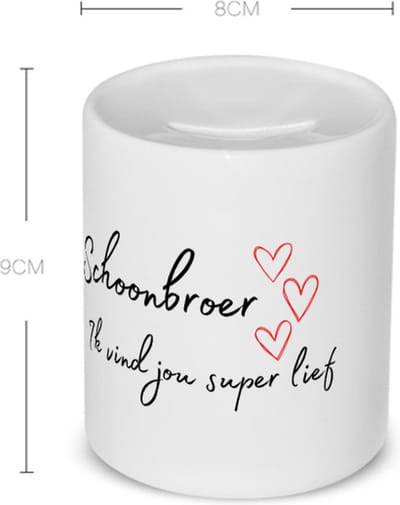Akyol - schoonbroer ik vind jou super lief Spaarpot - Broer - de liefste schoonbroer - verjaardag - cadeautje voor broer - broer artikelen - kado - geschenk - 350 ML inhoud