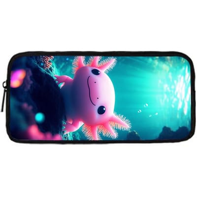 Kind School Leuke Cartoon Ik A-Axolotl Vragen-Rugzak met Lunchtassen, Etuis, Schooltassen voor Jongens Meisjes Beste Cadeau blue