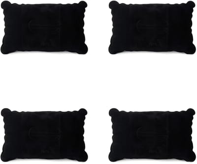 4-pack opblaasbare kussens - Perfect voor kamperen en reizen - Gemaakt van zacht materiaal -Zwart-34*22*5cm