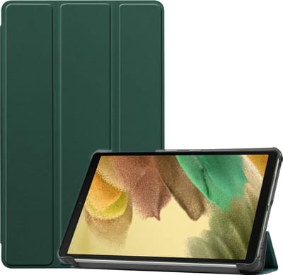 Hoes - Geschikt voor Samsung Galaxy Tab A7 Lite - Dun & Stevig - Trifold Bookcase - Hard Cover - Hardcover Book Case - Tablet Hoesje - Donkergroen
