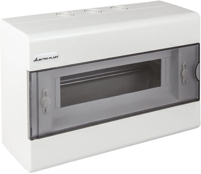 ELEKTRO-PLAST OPATÓWEK SRn-12 - Opbouw Modulaire Verdeeldoos - 1x12 Modules - Witte Kleur - ABS/PC Materiaal