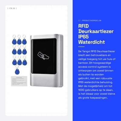 Dailygoods - Deurkaartlezer - RFID Toegangscontrolesysteem - Elektronisch Beveiligingssysteem - Contactloos - IP65 Waterdicht