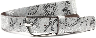 Dames riem wit met slangenprint - 3 cm breed - Leer - Jeans riem - Casual - Maat 80