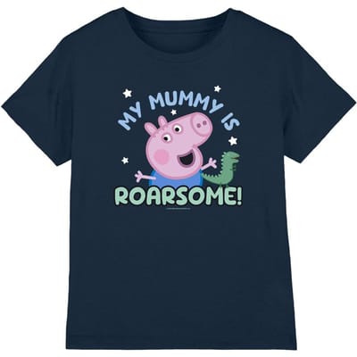 Peppa Pig Kinderen/Kinderen My Mama Is Roarsome George Pig T-Shirt (Marine)