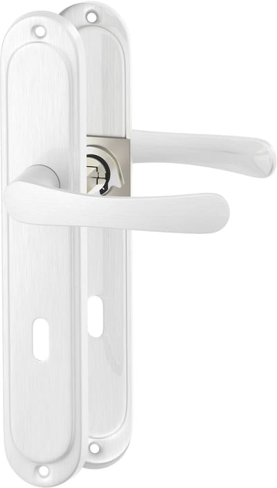 ERGO line Deurbeslag set Binnendeur - Malmo - Klassiek Zilver Deurkruk - met sleutelgat SL56 - Deurklink met schild, krukgarnituur, langschild deurkrukset, deurgrepen voor kamerdeuren
