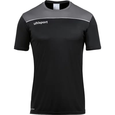 Uhlsport Offense 23 T-Shirt Kinderen - Zwart / Antraciet / Wit | Maat: 116