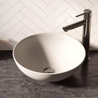 Brauer Bowl Waskom - Rond - 40 cm - Keramiek - Mat - Wit