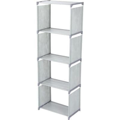 Bibliothèque sur pied multicouche, étagère de rangement, organisateur de maison pour le salon gris