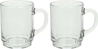 Duralex Theeglazen Versailles - 12x stuks - glas - 260 ml - met oor - transparant hard glas