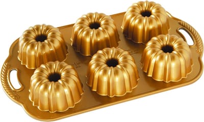 Mini Bundt Cakevorm - 6 Persoons Aluminium Bakvorm voor Perfecte Taarten
