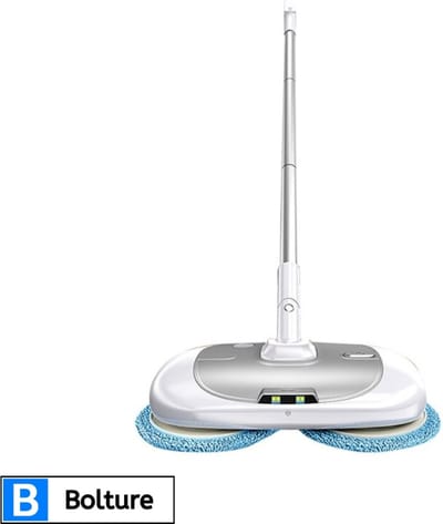 Bolture Elektrische Dweil - Elektrische Dweilmachine - LED Verlichting - Microscopische Dweildoek - 40 W - 500 ML - Grijs