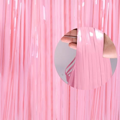 2x Deurgordijn Backdrop Gordijn Roze Gender Reveal Versiering Babyshower Deur Folie Gordijn Versiering - 200*100 - 2 St