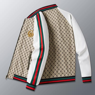 Herfst Nieuwe Letter S Print Baseballkraag Mode Trend Jas Herenjas L gray