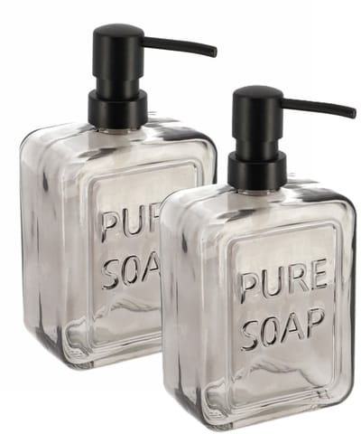 Tendance Zeeppompje - 2x - glas - tint zwart - pure soap - vrijstaand