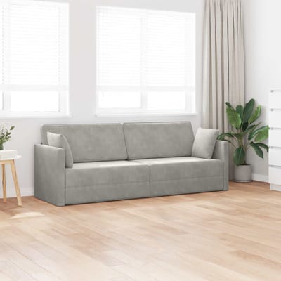 vidaXL - Vloerslaapbank - Lichtgrijs - 213 - x - 70 - x - 77 - cm - Fluweel