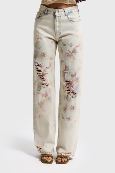 It's Basic - PRINTED LOOSE MID RISE JEANS