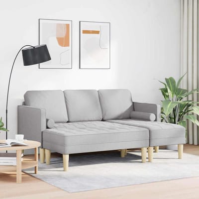 vidaXL - Bankstel - 2 - st - Wolkgrijs - Polyester
