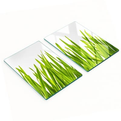 Set van gehard glazen keukenplanken met graspatroon 2x40x52 cm