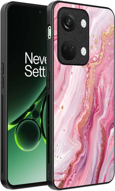 Smartphonica Telefoonhoesje Geschikt voor OnePlus Nord 3 met marmer opdruk - TPU backcover case marble design - Roze geschikt voor OnePlus Nord 3