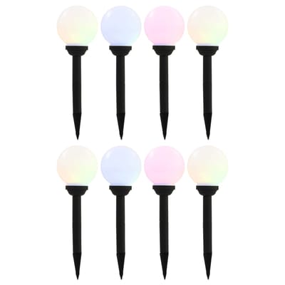 vidaXL Solarlampen 8 st LED rond 15 cm RGB