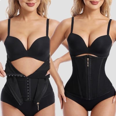 Dames Latex Taillegebied Trainer Shapewear Korset Voorzien Van Rits En 3 Rijen Haken Buikcorrectie Lichaamsgebied Vormgever Afslankende Cincher Riem 3XL brown