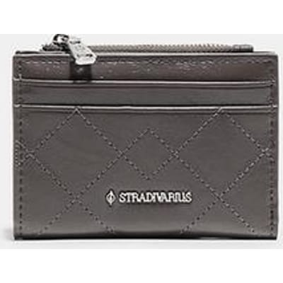 Stradivarius Compacte portemonnee met gestikte details  Donkergrijs OS