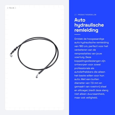 Dailygoods- Remleiding 160 cm - Hydraulische Slang - Roestvrij Staal - Hittebestendig - Waterdicht - Corrosiebestendig - Remslang