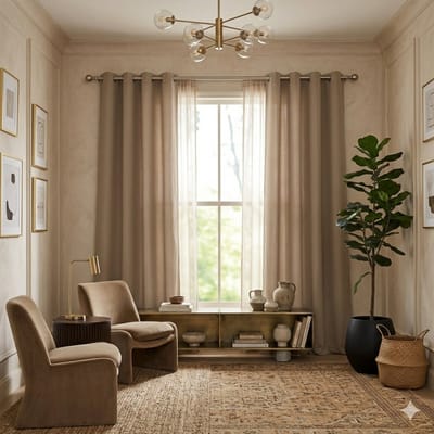 Maison Elara Thermische Gordijn met Oogjes - Blackout Curtains Raamstof Draperies Zwaar - Lichtblokkend, 140 x 245 cm, Cappuccino, 2 Panelen