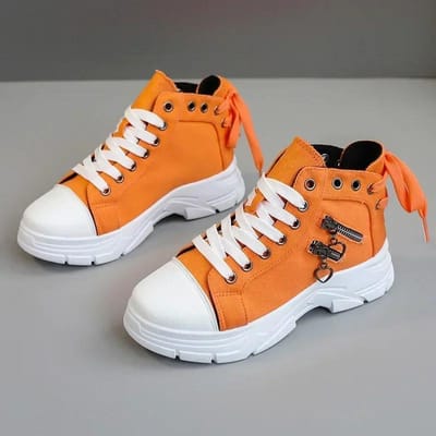 Luxe Merk Dikke Canvas Schoenen voor Vrouw Mode Retro Lichtblauw Denim Hoge Casual Schoenen Buiten Antislip Sneakers Mujer 40