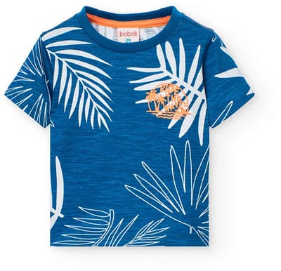 Boboli Knit Flame T-shirt Met Korte Mouwen Blauw 12 Months Jongen