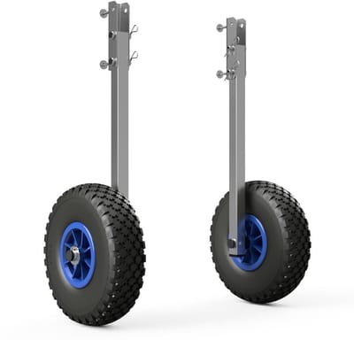 Transportwielen Rubberboot - Opvouwbare Bootwielen - Boot Verplaatsen - Roestvrij Staal - 260 mm Wiel Diameter - Zwart Blauw
