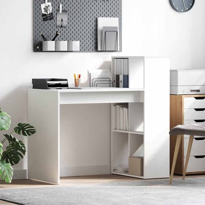 vidaXL - Bureau - Wit - Bewerkt - hout - 108 - x - 55 - x - 103.5 - cm