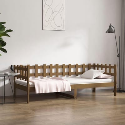 Slaapbank - Bedbank logeerbed - Slapen en rusten - Massief grenenhout - 90x200 cm - Honingbruin