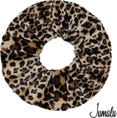 Jumalu Scrunchie Velvet Tijgerprint – Haarelastiek – Haarwokkel – Zacht Fluweel – Ø 10 cm – 1 Stuk