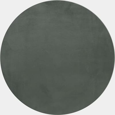 Pouffy Fluffy - Hoogpolig Rond Vloerkleed - Uni Kleur -Groen - Woonkamer Tapijt - Katoenen Rug- 120 CM Ø