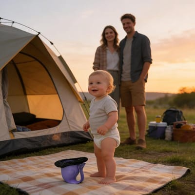 Kinderpotje Visontwerp - Babytoilet Zindelijkheid - Zindelijkheidstraining Thuis - Antislip en Zacht - Compact En Draagbaar - Paars